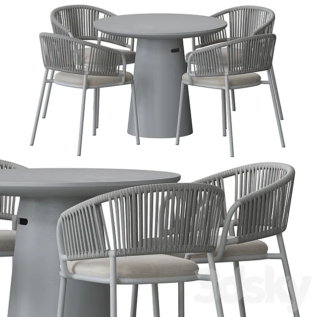 Mate Outdoor chair and Itai table 3D Model