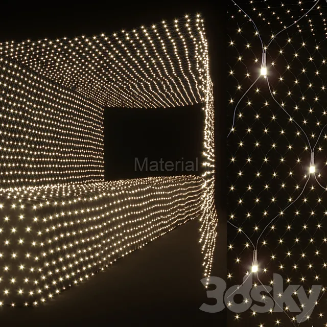 Material garland grid 3D Model