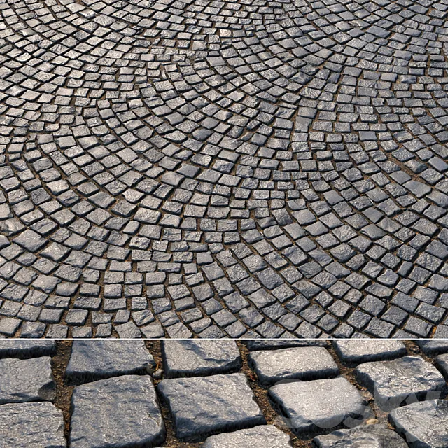 Material of radial paving slabs 01 3D Model