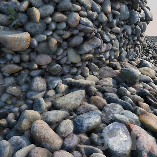 Material river pebbles 3D Model