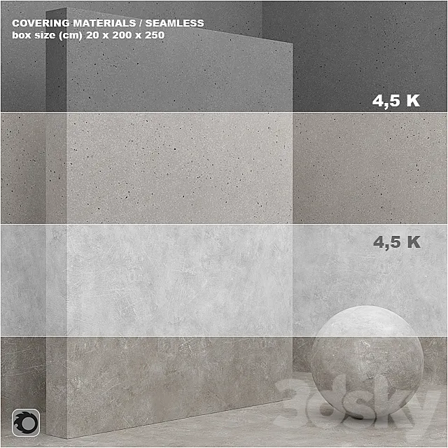 Material (seamless) – coating. concrete. plaster set 49 3DModel