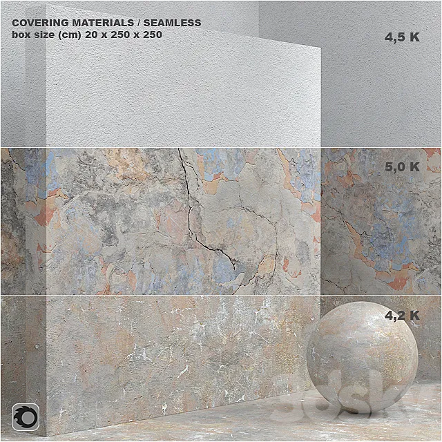 Material (seamless) - coating. concrete. plaster set 68 3DModel