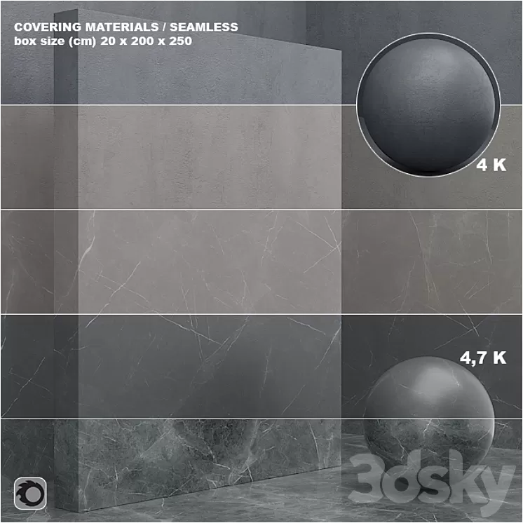 Material (seamless) - coating marble plaster - set 55 3D Model