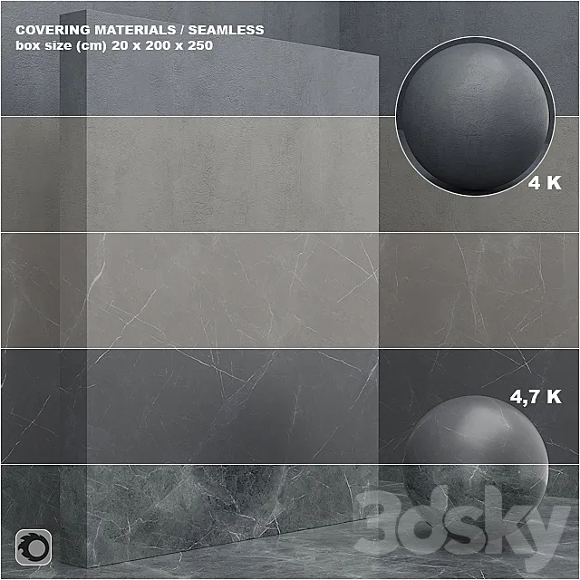 Material (seamless) – coating. marble. plaster – set 55 3DModel