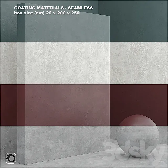 Material (seamless) - coating plaster set 34 3D Model