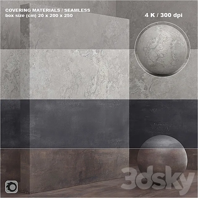 Material (seamless) - coating stone plaster set 54 3D Model