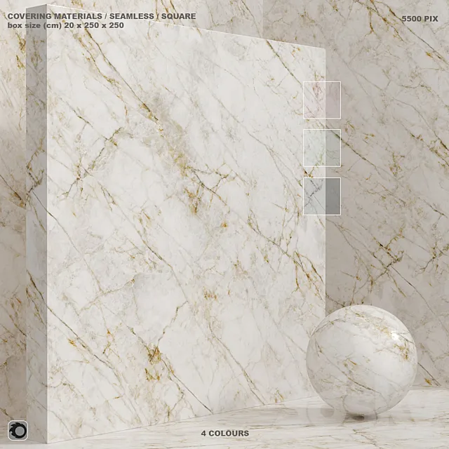 Material (seamless) - stone marble - set 128 3D Model