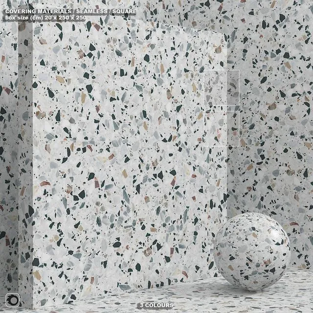 Material (seamless) - stone terrazzo quartzite set 143 3D Model