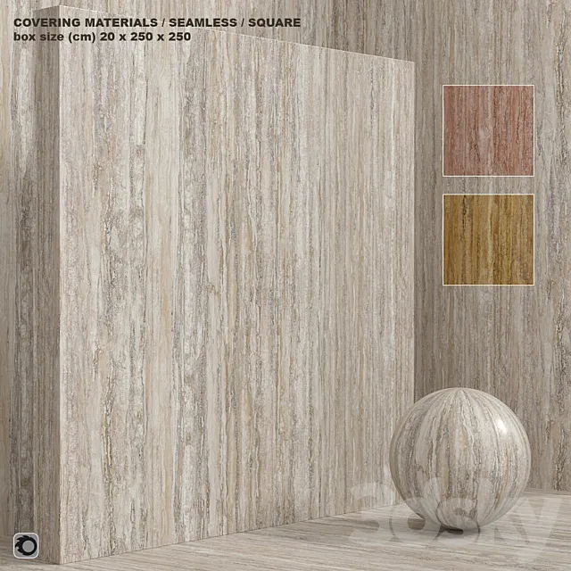 Material (seamless) - stone travertine set 123 3D Model