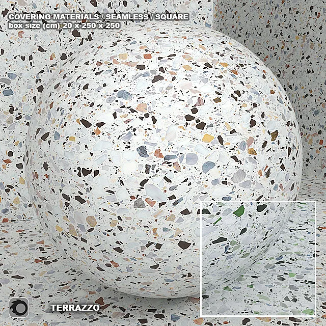 Material (seamless) - terrazzo - quartzite set 108 3D Model