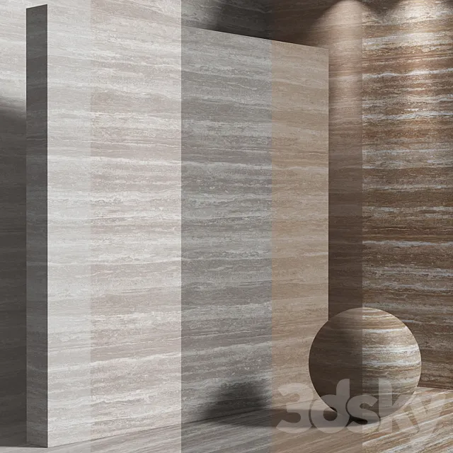 Material (seamless) - travertine stone set 189 3D Model