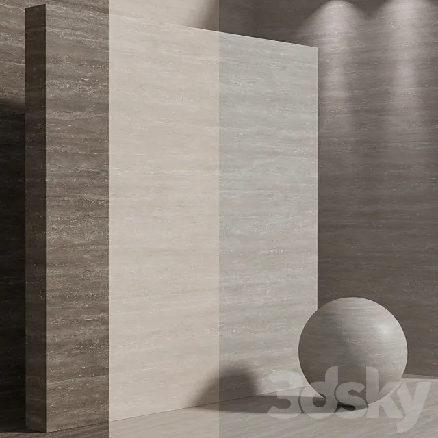 Material (seamless) - travertine stone set 192 3D Model