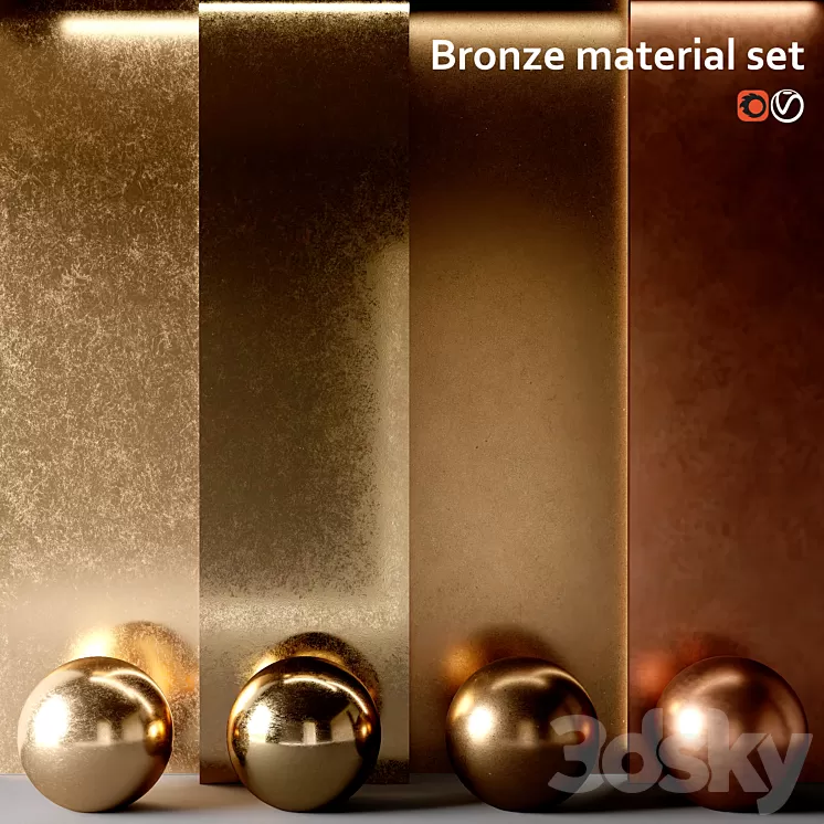 Material set Bronze 3D Model