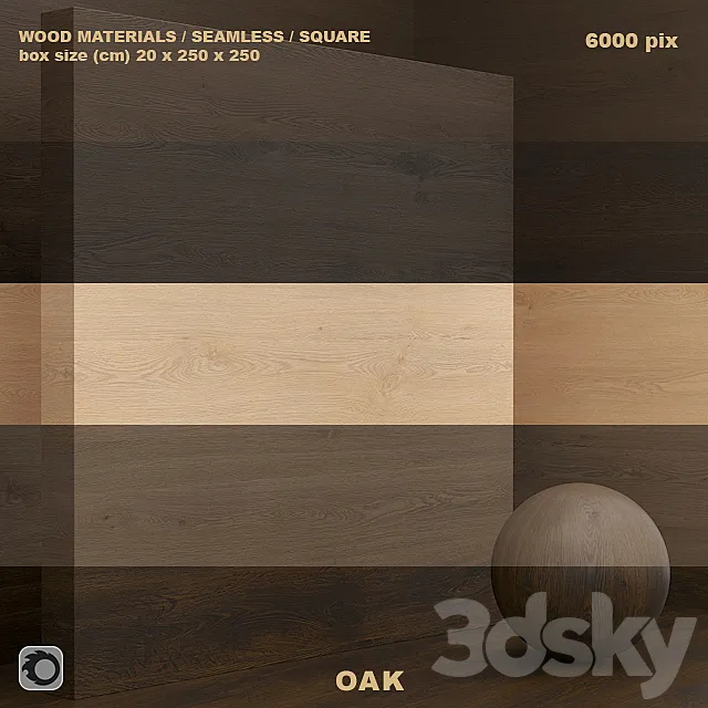 Material wood _ oak (seamless) - set 55 3D Model