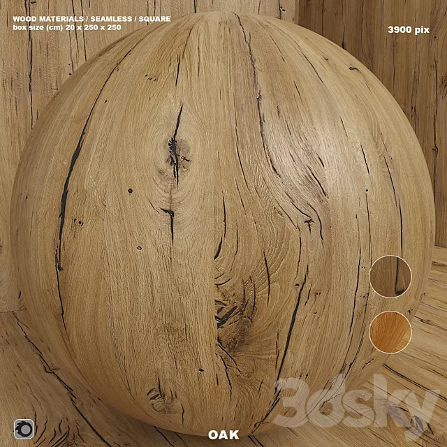 Material wood (seamless) oak – set 108 3D Model
