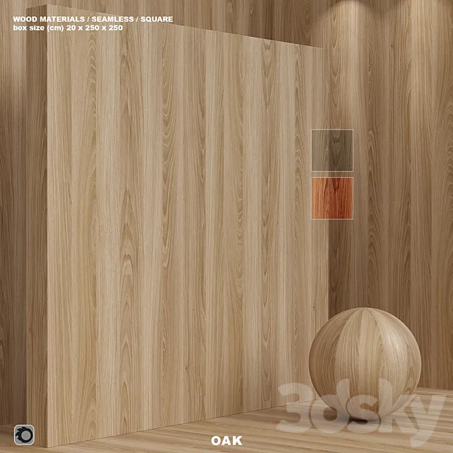 Material wood (seamless) oak - set 109 3D Model