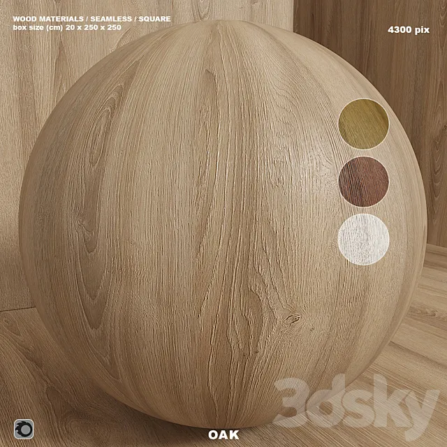 Material wood (seamless) oak - set 119 3D Model