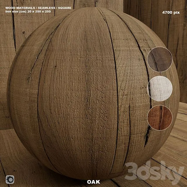 Material wood (seamless) oak - set 123 3D Model