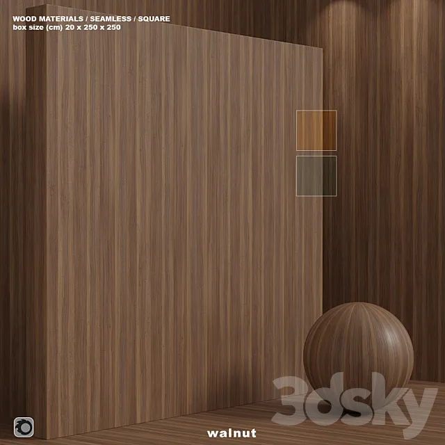 Material wood (seamless) walnut - set 110 3D Model