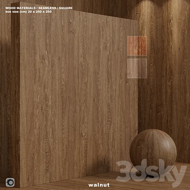 Material wood (seamless) walnut - set 113 3D Model