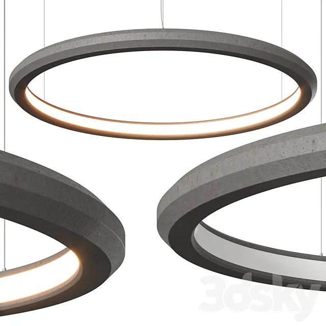 Materica Circle IN Large Concrete Halo Pendant Light 3DModel