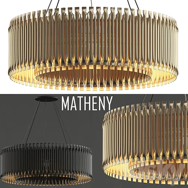 Matheny Chandelier By Delightfull Gold 3D Model