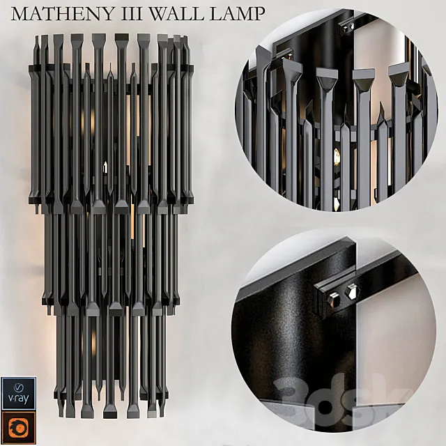 MATHENY III WALL LAMP by DELIGHTFULL Black 3DModel