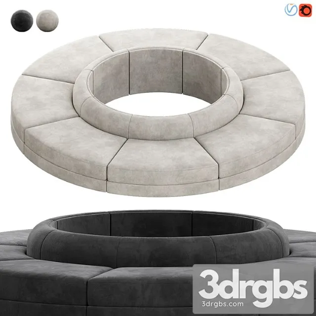 Maura Modular Convex Circle Sectional Sofa 3D Model Free