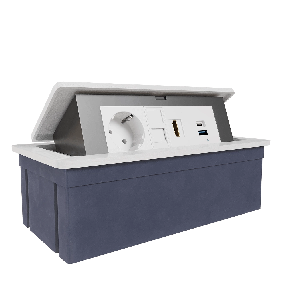 Maxlight - Desktop built-in retractable socket block 6 mod DDSB6RW 3D Model