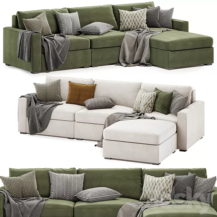 Maxwell modular sofa chaise sectional 3D Model Free