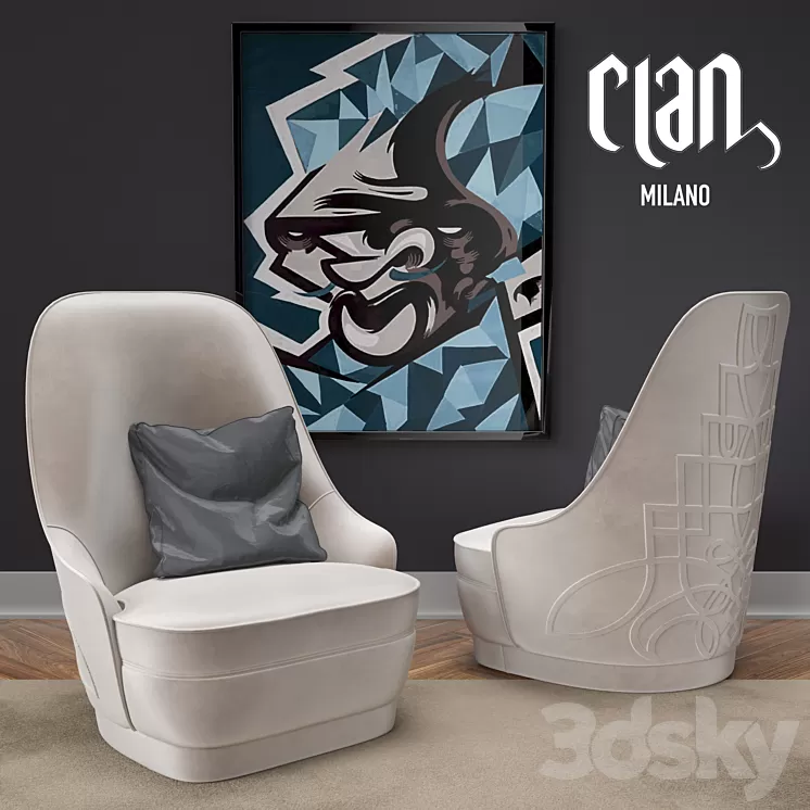 MAYA Armchair Clan 3D Model