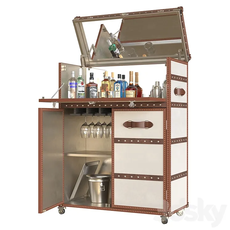Mayfair bar cart 3D Model Free