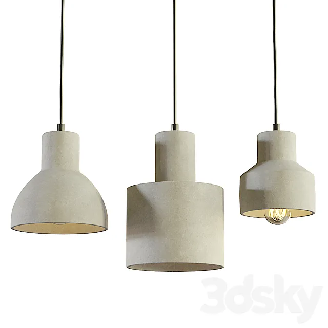 Maytoni Broni hanging lamp set 3D Model