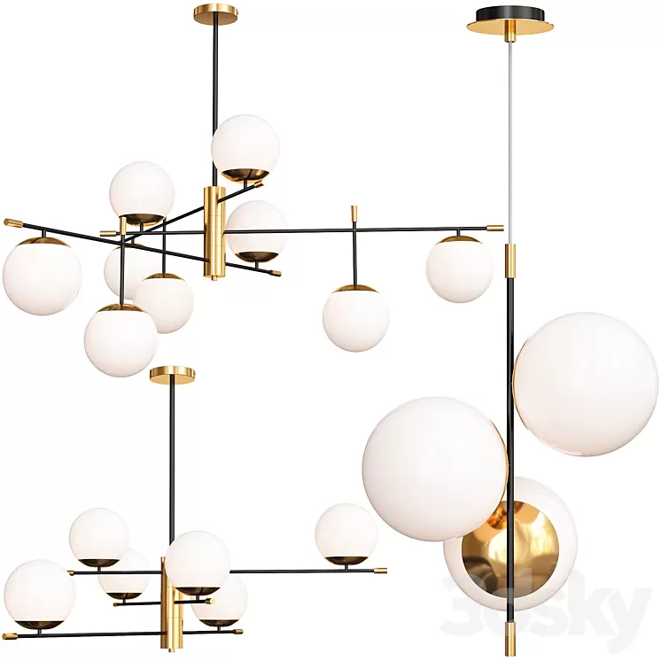 Maytoni Nostalgia Chandelier Set 3D Model