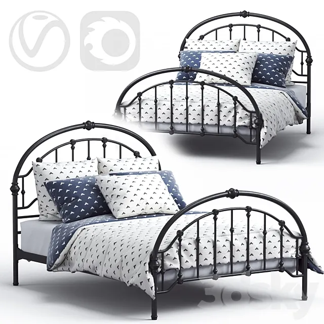 Mccully Queen Standard Bed by Alcott Hill 3D Model