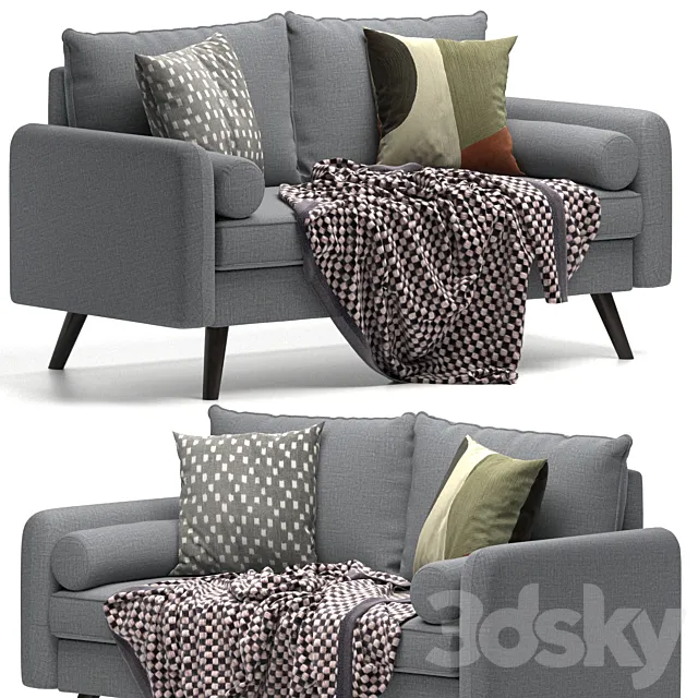 Mcelhaney 70.1 Round Arm Sofa 3D Model