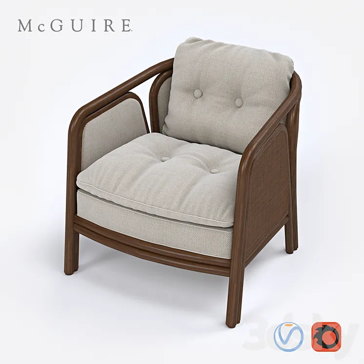 McGuire: Barbara Barry Ojai Lounge Chair 3D Model Free