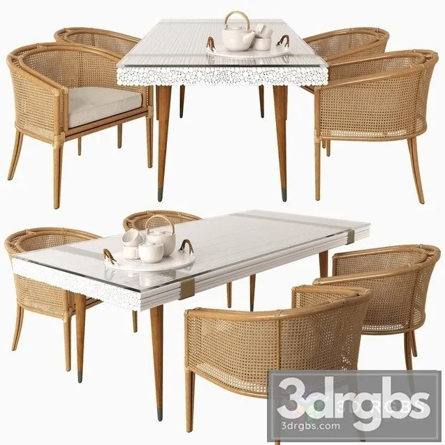 Mcguire Dining Set 3D Model Free