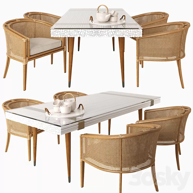 Mcguire dining set 3D Model