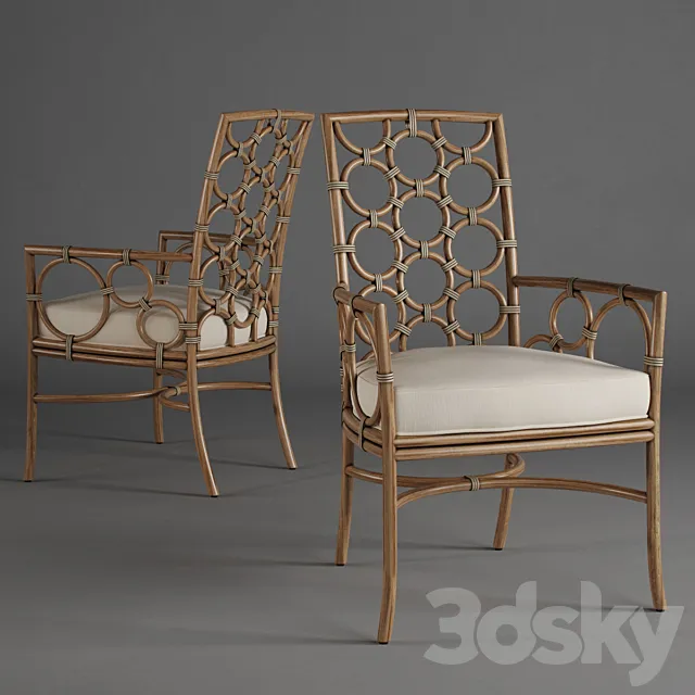 McGuire - Laura Kirar Dining Arm Chair M-281 3D Model