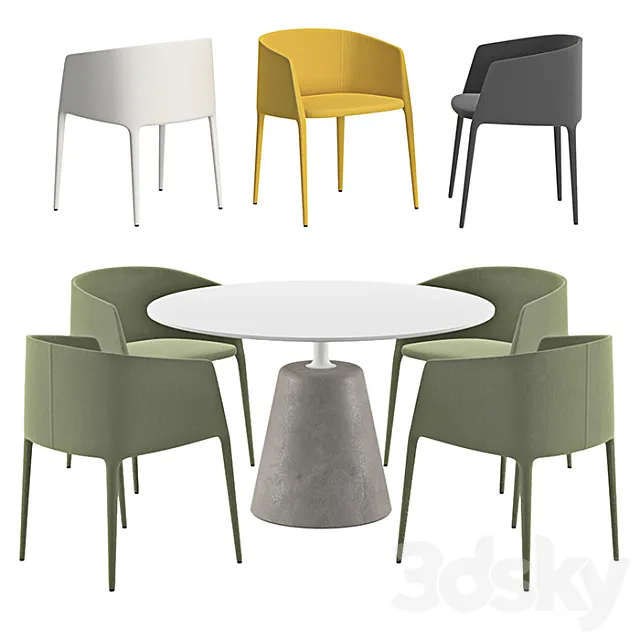 MDF Italia - Achille Armchair And Rock Table 3DModel