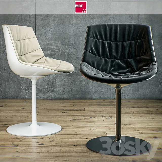 MDF italia chair Flow chair padded 3DModel