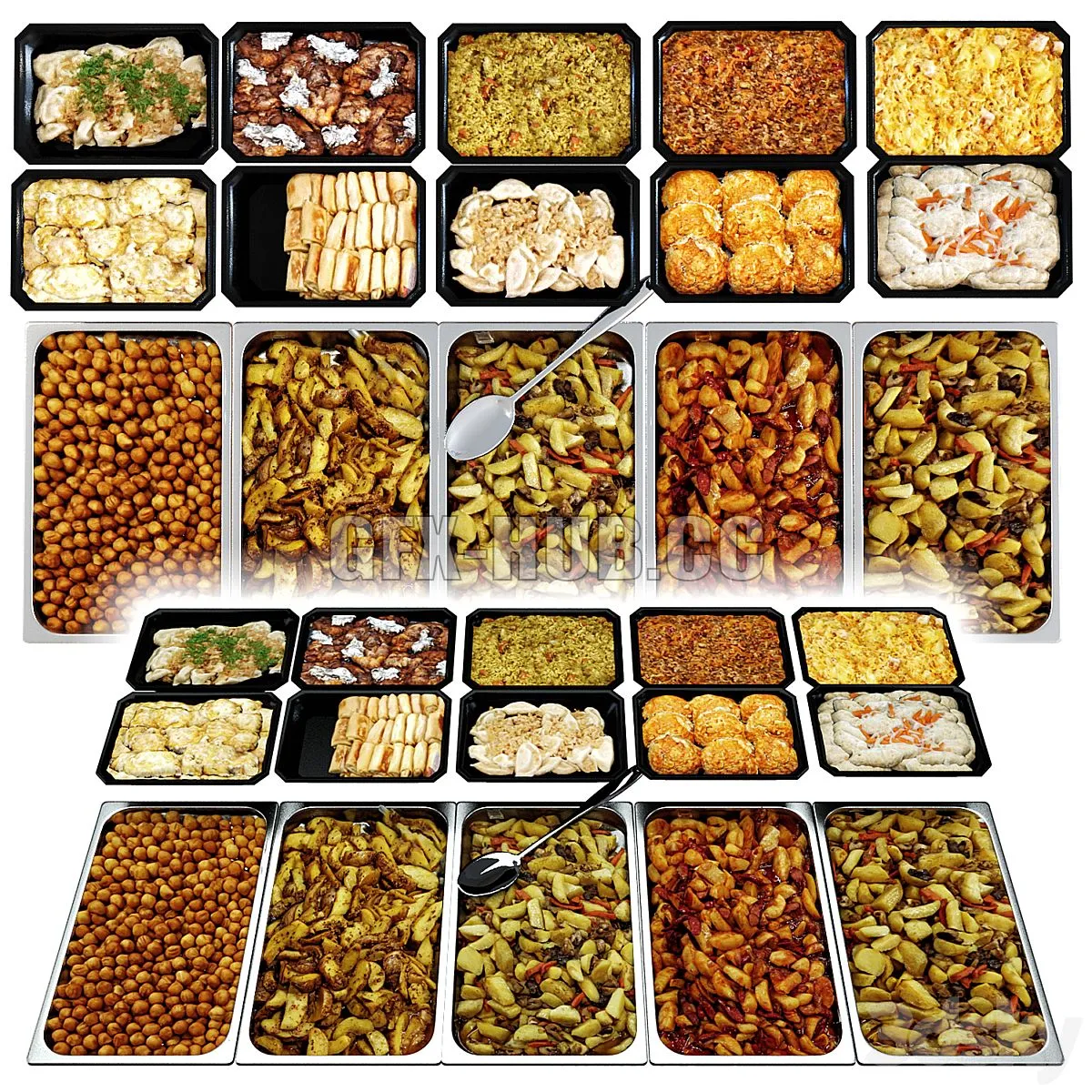 Meal line food 3D Model