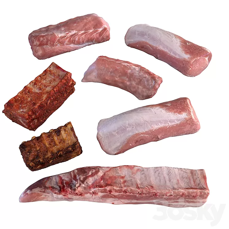 Meat Set 3D Model Free