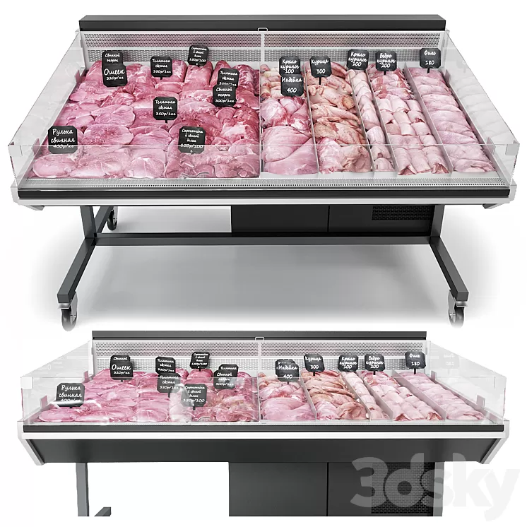 Meat showcase 2 3D Model