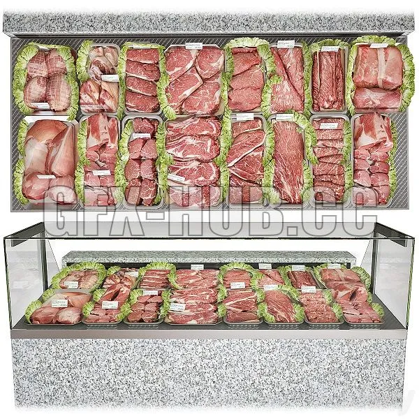 Meat Showcase 3D Model