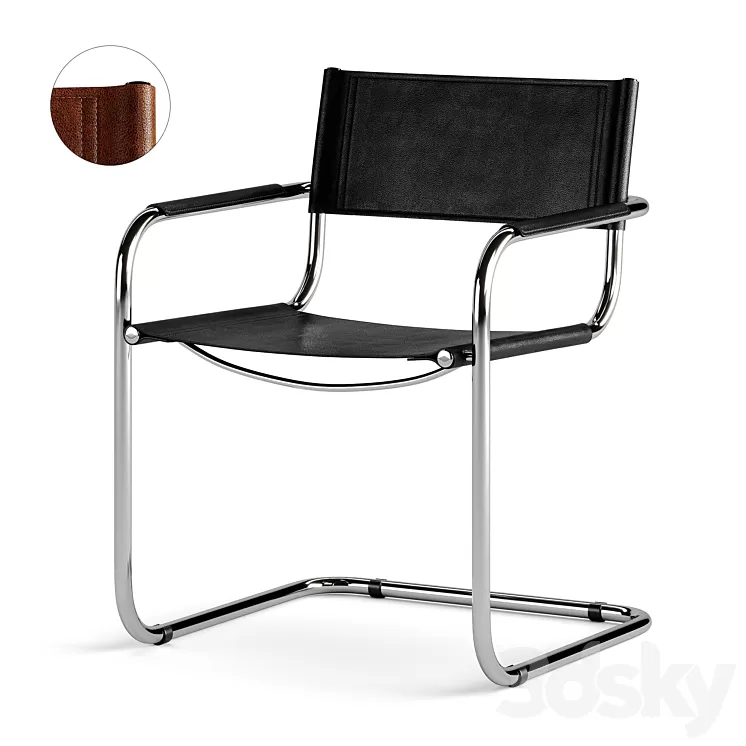 Meccanica chair with armrests by Mantellassi 1926 3D Model Free