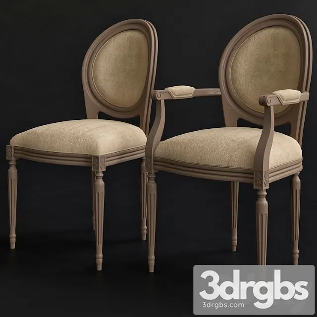 Medallion xvi chair 1 louis modern 2 3D Model Free