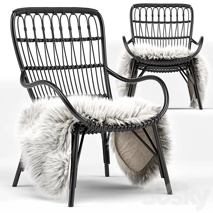 Medan Graphite Lounge Chair 3D Model
