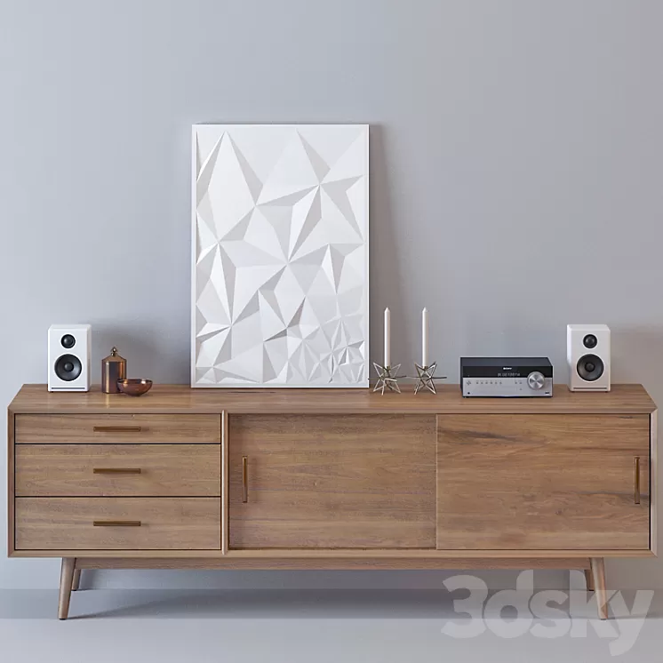 Media Console-West Elm 3D Model